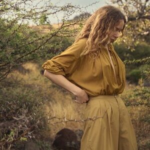 DÔEN The Jane Blouse in Golden Willow - Size Small